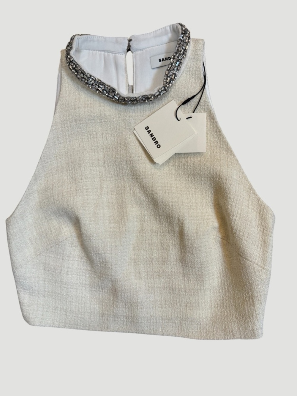 ❌❌SOLD ❌❌Sandro Embellished Neck Sleeveless Top Size 0